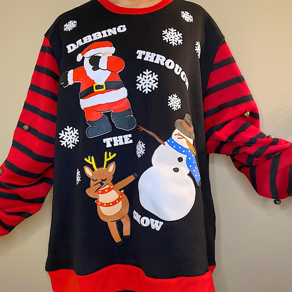Oversized Christmas sweater with jingle bells